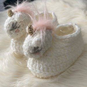 Knitted Unicorn Baby Shoes 0-6 Months